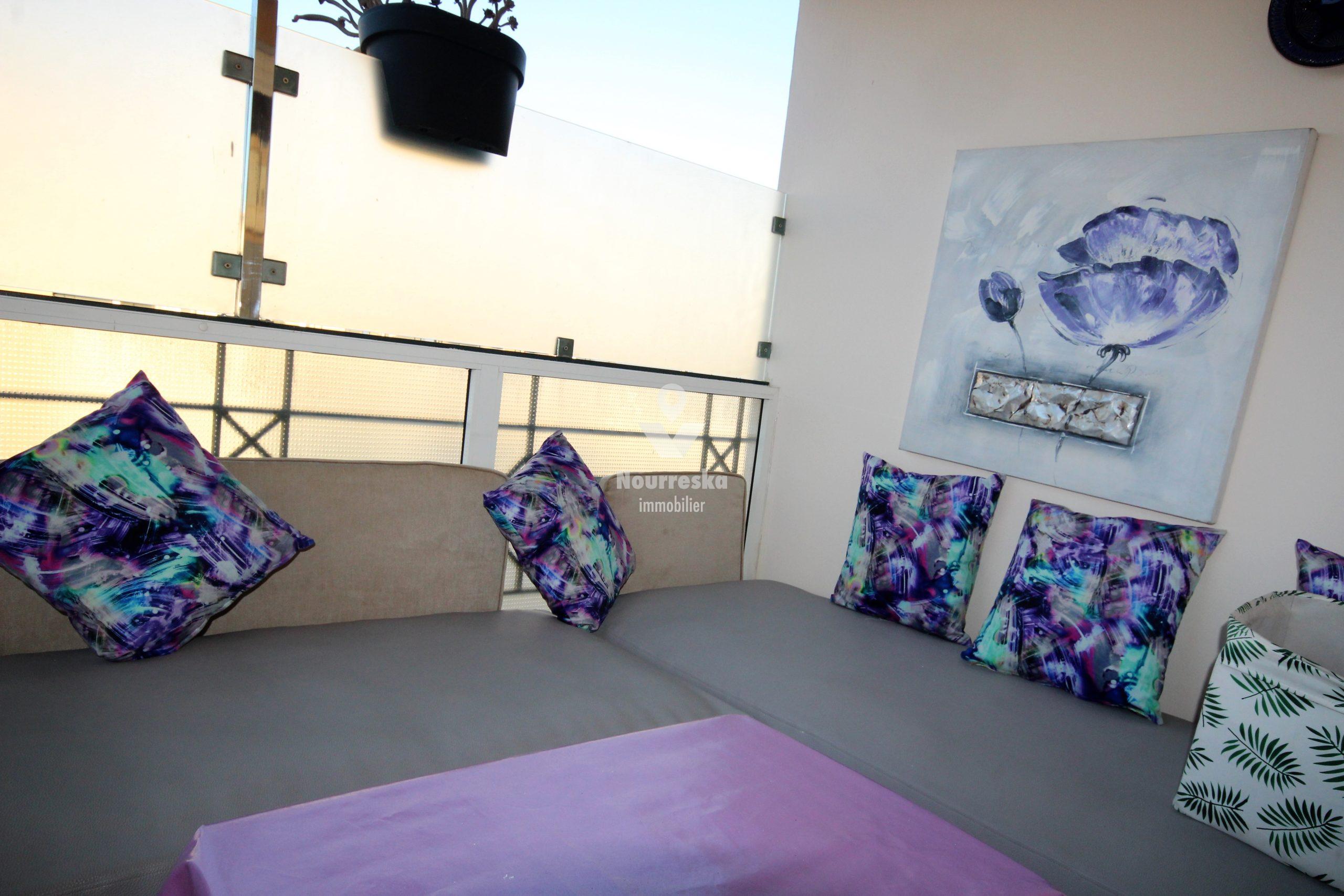 Casablanca Sud, Jnane Californie, à acheter agréable appartement 98m² Avec Double Grandes terrasses + belle exposition